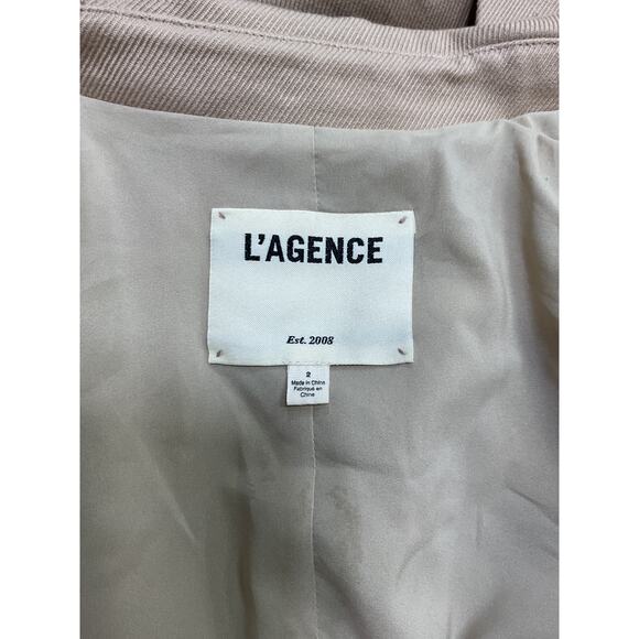 L'Agence 'Love' Beige Cotton Trench Coat Size 2 - Picture 4 of 5